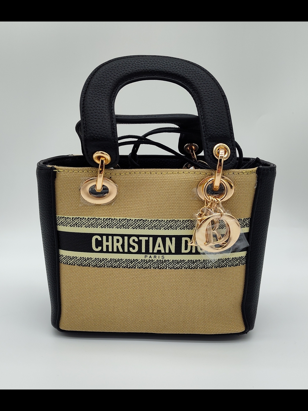 DIOR Beauty Mini Lady Dior Style Tote Gold Charm Canvas Top Handle Gift Set GWP - Picture 5 of 15
